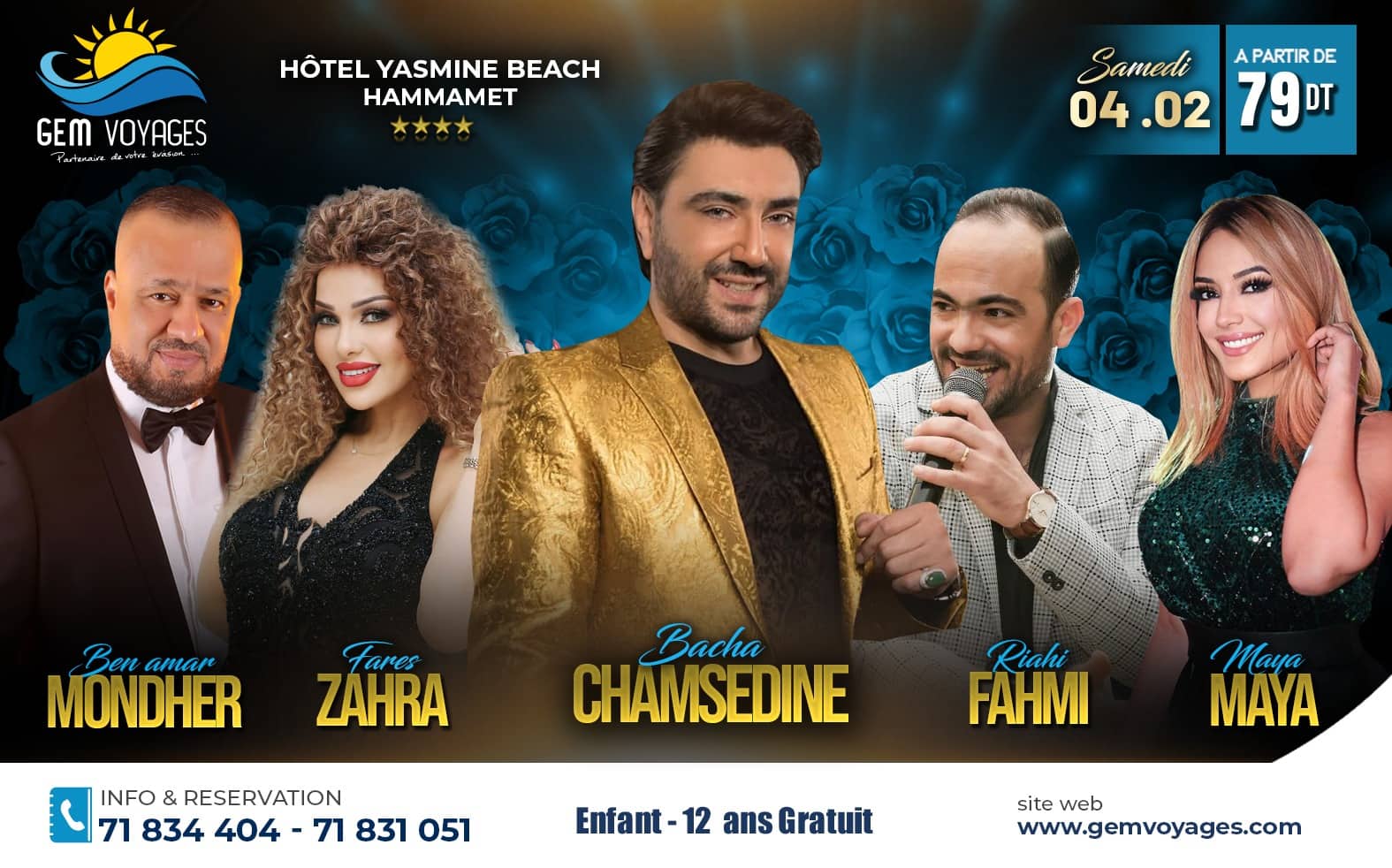 Accé Soirée YASMINE BEACH 31/01